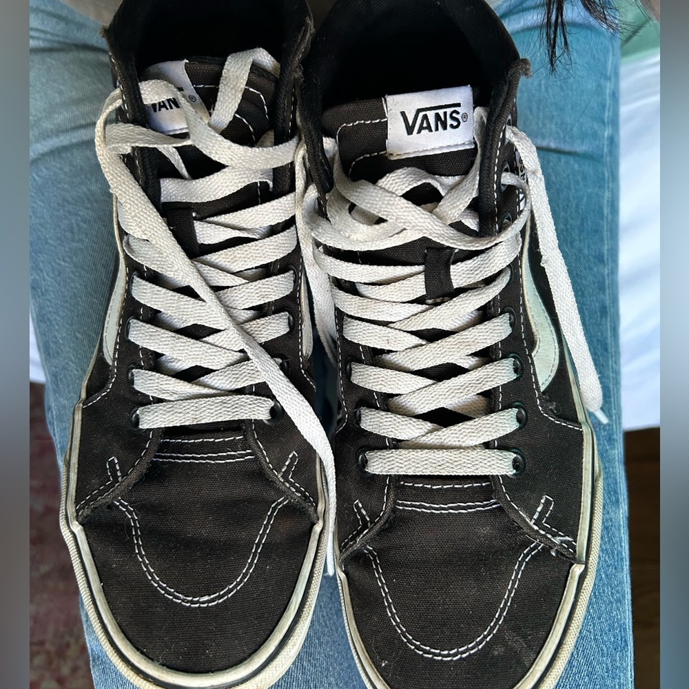 Vans Black and White High-Top Sneakers